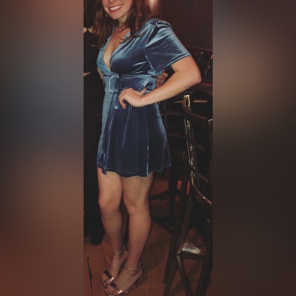 Billabong Velvet Mini Wrap Dress - Picture 2 of 6